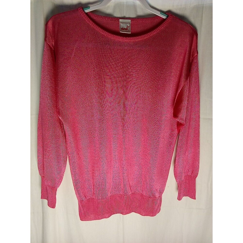 Mondi Vintage Women's Pink Long Sleeve Tranparet  Sweater  Size 38